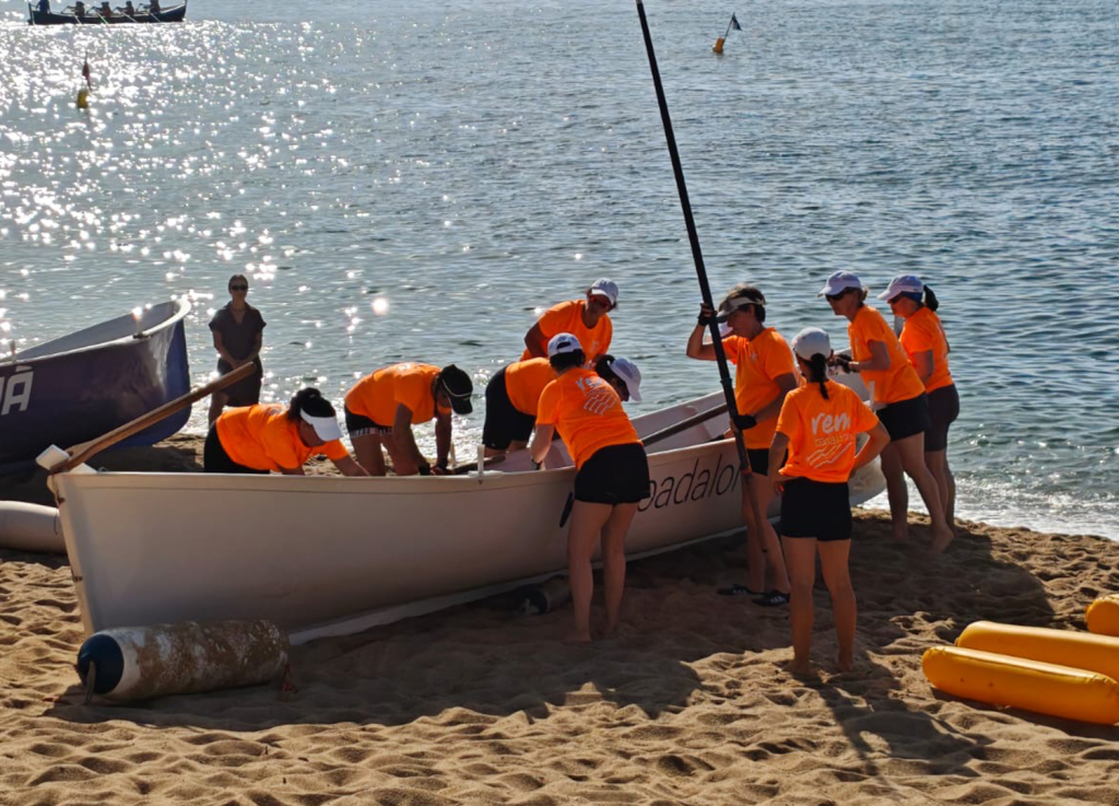 L'equip de precompetició a la regata de La Llarga (Badalona). Foto: Arxiu CRB.